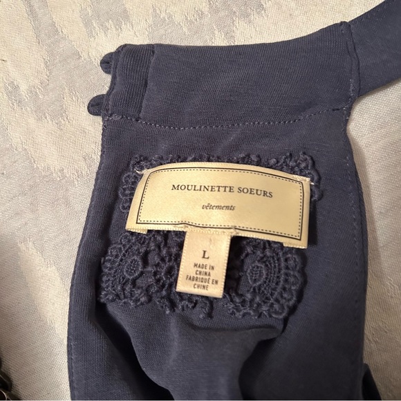 *Anthropologie* Moulinette Soeurs size L women’s blue jumpsuit EUC! GORGEOUS! - Picture 2 of 7